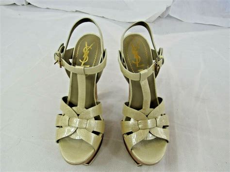 YSL Yves Saint Laurent Tribute Paille Patent Sandal Size 6